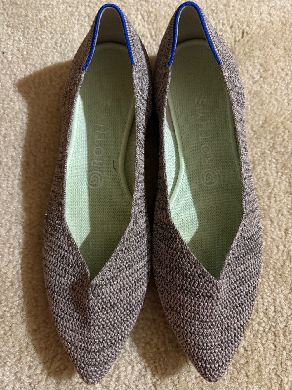 Rothy's The Point flats in the Stardust Metallic colorway size 9.5 - Picture 3 of 16